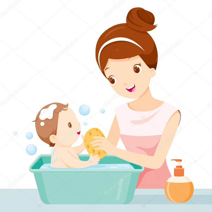 Mother Washing Baby Stock Vector Image by ©MatoomMi #104529268